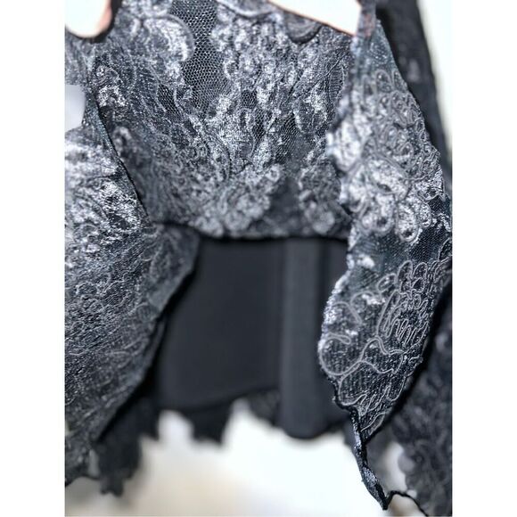 Women’s Gothic Victorian Textured Floral Maxi Mermaid Skirt - Picture 5 of 6